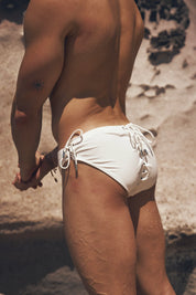 PALM SPRINGS SWIM BRIEF WHITE TIE UP (PRE ORDER)